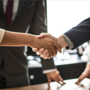 Handshake business partnership