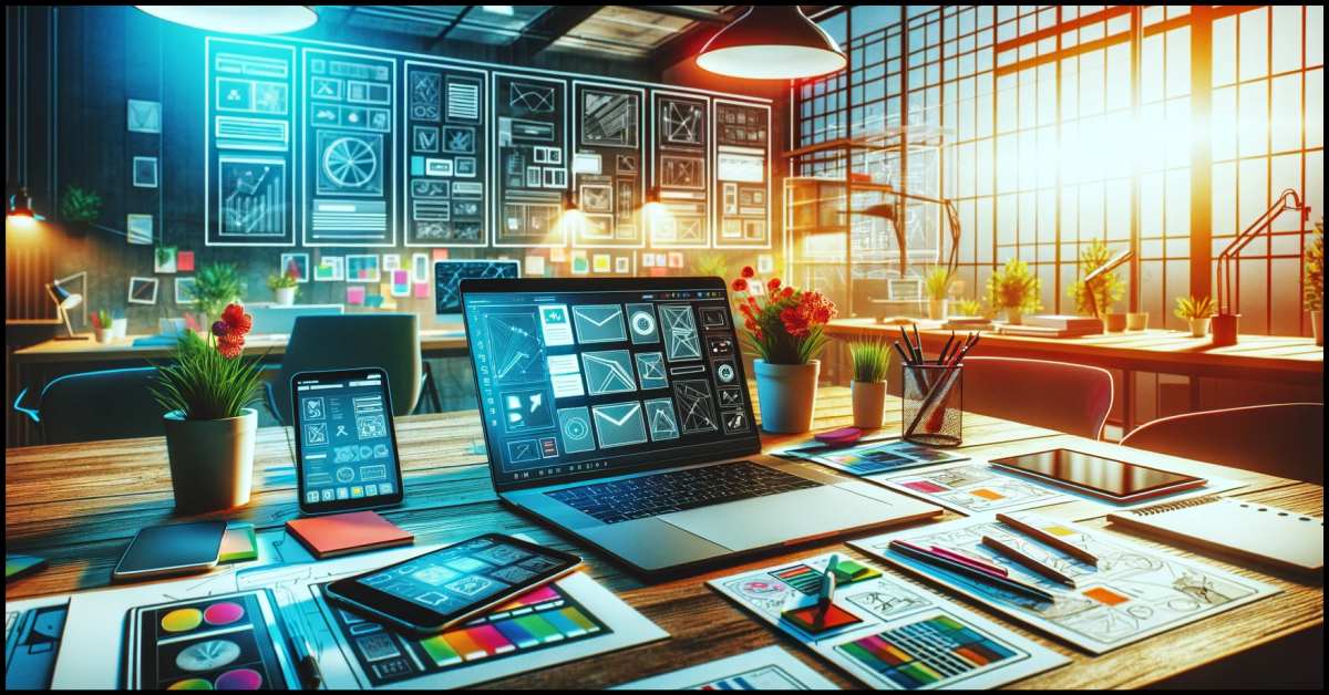 This vibrant, high-definition picture captures the essence of a modern UX design workspace, perfect for illustrating your insights into user research and mobile app development. By Samareh Ghaem Maghami, Cademix Magazine.
