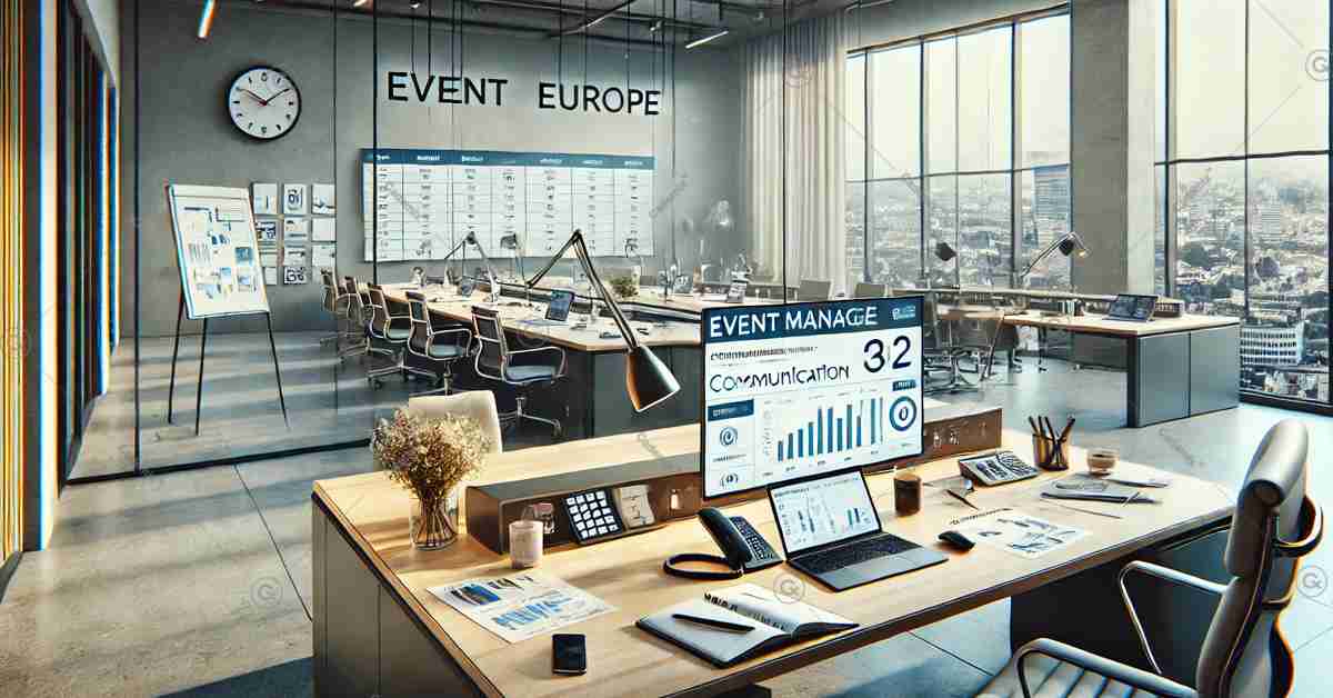 This is an image showing functional office in Central Europe designed for event management. The workspace is modern and professional, reflecting the kind of environment that supports effective communication strategies.