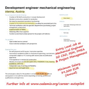 Cademix Target Job CAD FEM Mechanical Engineer Vienna Austria Job Opening Opportunity