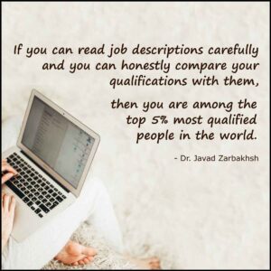 Honest compare of your qualifications with job descriptions Quote Javad Zarbakhsh