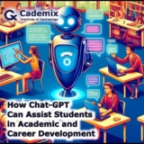 The illustrative image is, depicting how Chat-GPT, powered by GPT-4o, supports students in their academic and career development in diverse settings like libraries, classrooms, and career planning sessions.