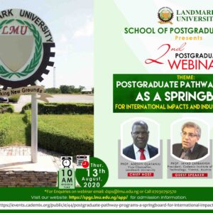 Landmark University Zarbakhsh Javad 2nd Postgraduate Webinar Pathway Program Springboard Springboard