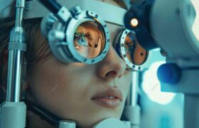 examination, phoropter,prescription glasses, astigmatism, eye exam, color contacts for astigmatism, biofinity toric, Eye Exam and Glasses Same Day